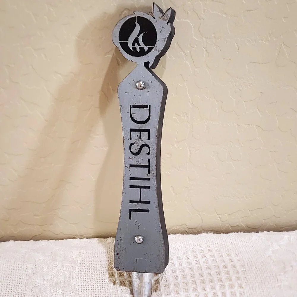 ORIGINAL Destihl Craft Brewery Double Sided Metal Wood Beer Pull 10